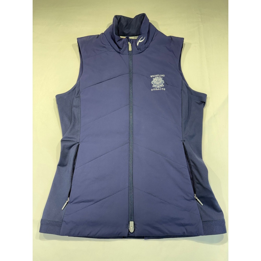 KJUS Women Radiation Vest Navy Blue Whistling Straits Golf Full Zip Size 36 S